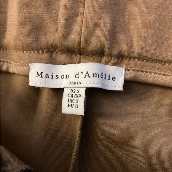 NWT S camel knit pants, elastic waist, pull on, Petite - Picture 9 of 13